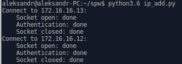 Результат выполнения программы ip_add.py Script