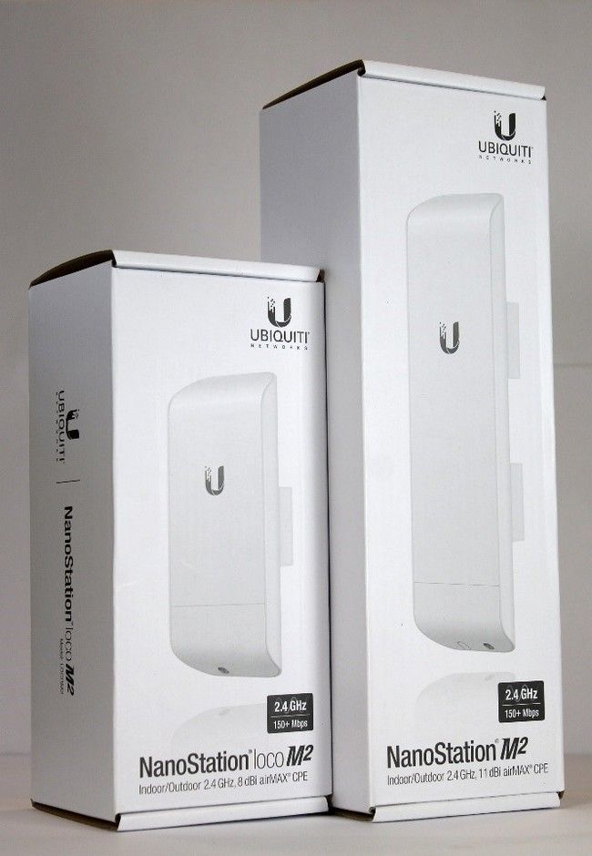 Обе модели поставляются в фирменных прямоугольных коробках Ubiquiti Networks